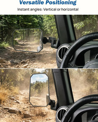 Red Wrangler Side Mirrors Doors off Compatible with 1997-2018 Wrangler TJ JK JK