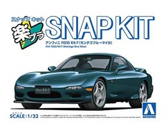 Aoshima 06555 #04-MB Efini FD3S RX-7 Blue 1/32 Scale Snap Together Model Kit