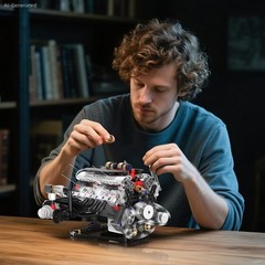V8 Engine Kits that Works Building Sets,Car Engine Model Kit with Motor and L…