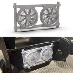 1:12 3D Printed Electric Fan Set. Comes on a 54mm wide rack mount