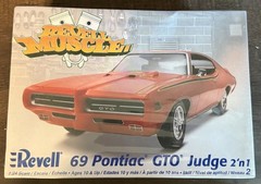 Revell ’69 Pontiac GTO Judge 2’n1 1:24 Plastic Model Kit #85-2072 Unopened