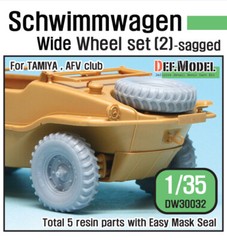 DEF Model 1/35 WWII Schwimmwagen Wide Wheels Set 2 for Tamiya #35224/AFV Club