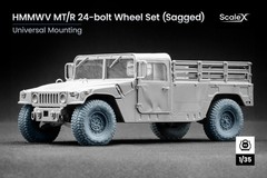 HMMWV MT/R 24-bolt Sagged wheel set (3d printed) 1/35 ScaleX WM 35001S