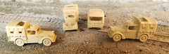 1/87 HO scale WW2 British Austin Tilly utility vehicle, desert tan