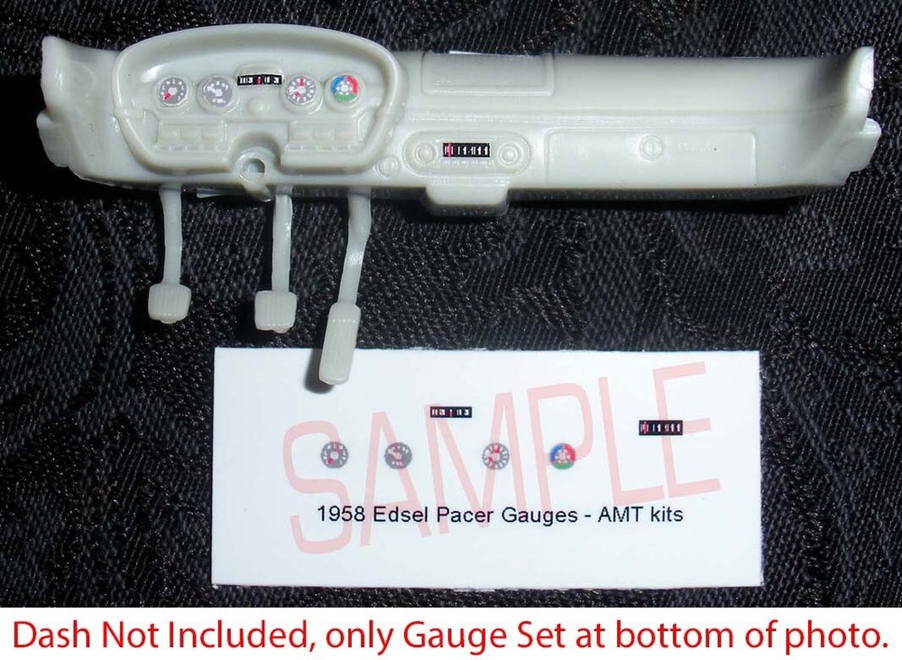1958 EDSEL PACER GAUGE FACES for 1/25 scale AMT kits—PLEASE READ DESCRIPTION