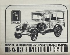 1929 Ford Station Wagon AMT – 6518 Assembly Instruction Sheet Guide Only