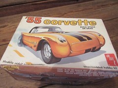 Vintage AMT Model Kit 1955 Chevrolet Corvette 2n1 Kit 1:25 Build Stock Or Drag
