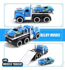 1:64 Alloy Muscle Truck Flatbed Transport Car Vehicles Model Diecasts Metal Trai