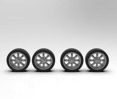 1:25 15″ Panasport wheels 4lug with same size tires