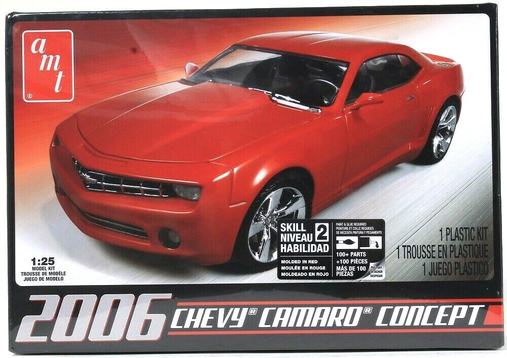 AMT 2006 Red Chevy Camaro Concept 1:25 Skill Level 2 100 Parts Plastic Model Kit