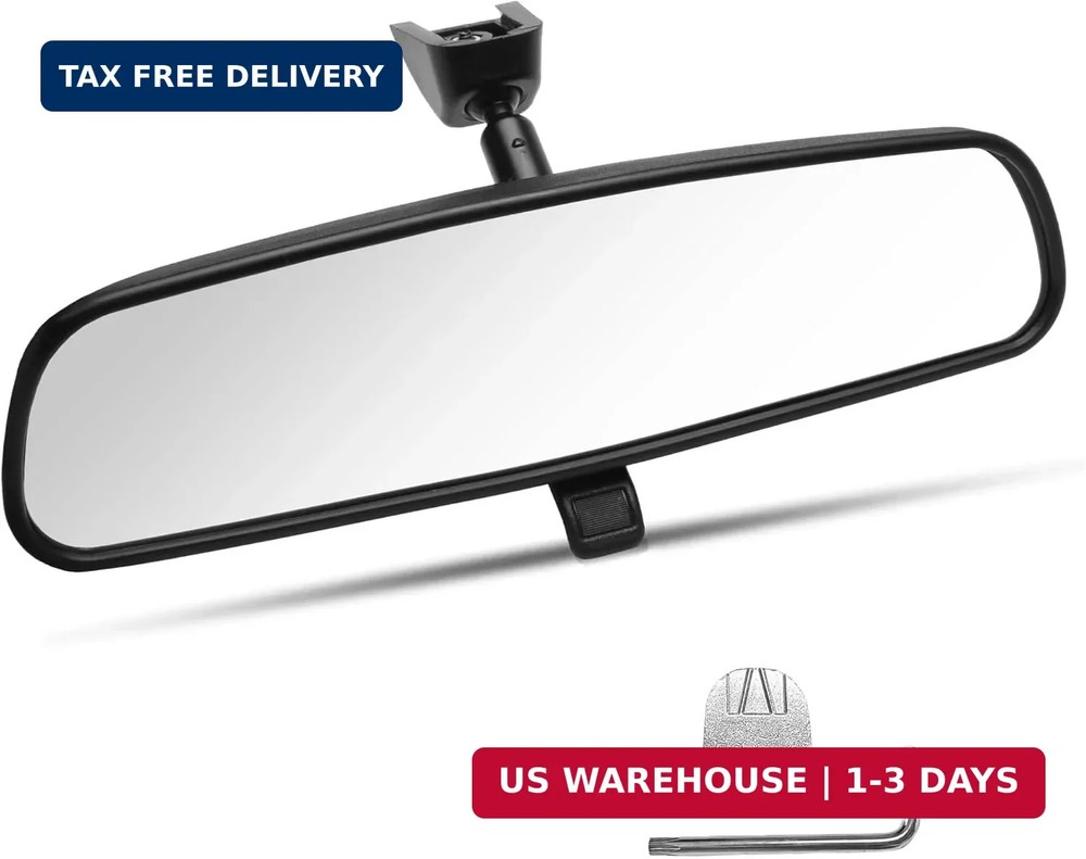 10″ Universal Interior Mirror Kit, 2024 Upgraded Anti-Glare Rear View Mirror,Wid