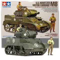 TAMIYA 35312 1/35 M8 US HOWITZER MOTOR CARRIAGE KIT W/ 3FIGURES MODEL KIT