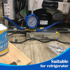 Refrigerator Freon Recharge Hose Kit-R134A R12 R22 Fridge Recharge Tool Kit with