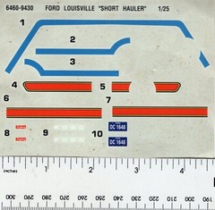 Revell, Ford Louisville, short hauler, 6460–9430 decal only not a kit