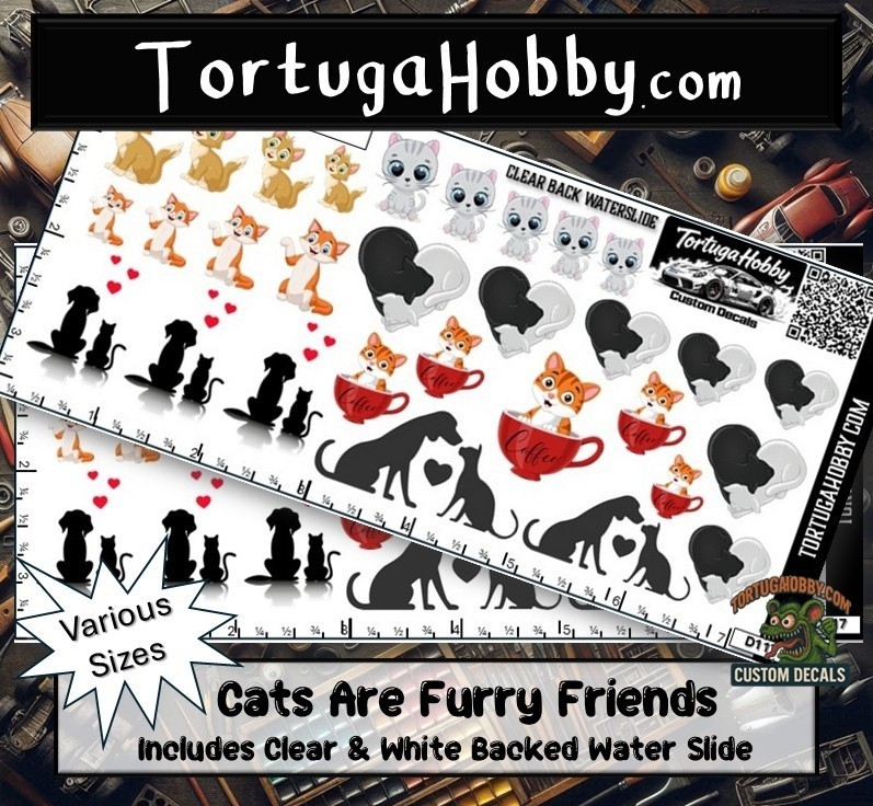 Cats Are Furry Friends – Waterslide Decals for Craft Projects