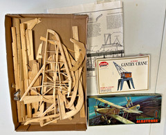 Vintage Lot of Model Kit Airplane Crane Balsa Parts of all kinds Used & Unuse