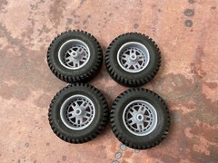 1/24 Scale: 18-Inch Fuel Nitro Wheels W/ Mud Tires; Jeep, Resin 1/25, 3D Print