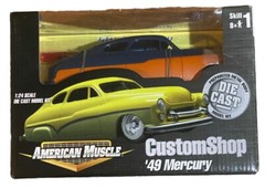 American Muscle Custom Shop ’49 Mercury 1/24 Die-Cast Hot Rod Street Blue/Orange