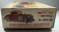 Vtg Hubley 1930 Packard Roadster Metal Model Kit 1/22 (ALL SEALED-Damaged Box)