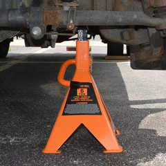 6-Ton Pin Type Jack Stand Set, Adjustable Height (2-Pack)