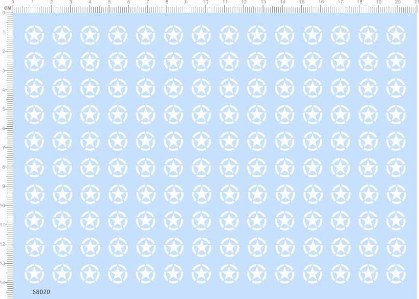 1/100 US ARMY Tank Panzer Star Markings Model Water Slide Decal White