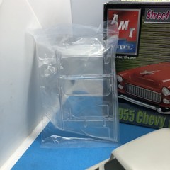 55 Chevy Bel Air Hard BODY W GLASS Slot Car? Grey Plastic 1:25 LBR Model Parts