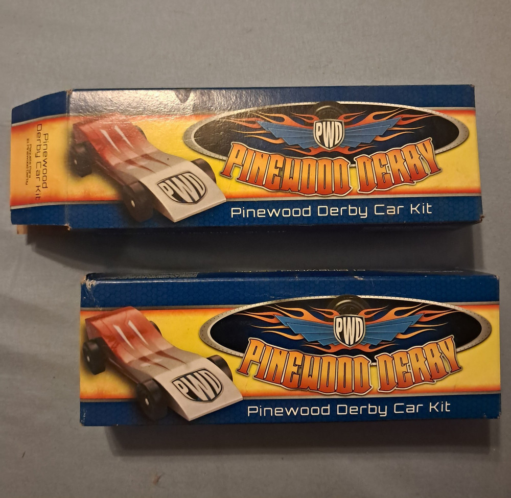 Pinewood Derby Car Kit Derby Car Unassembled Kit, Blue/Yellow (Unit of 2)