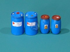 Eureka XXL 1/35 Plastic Chemical Storage Drums Set No.2 (4 pcs) (w/Decal) E-040