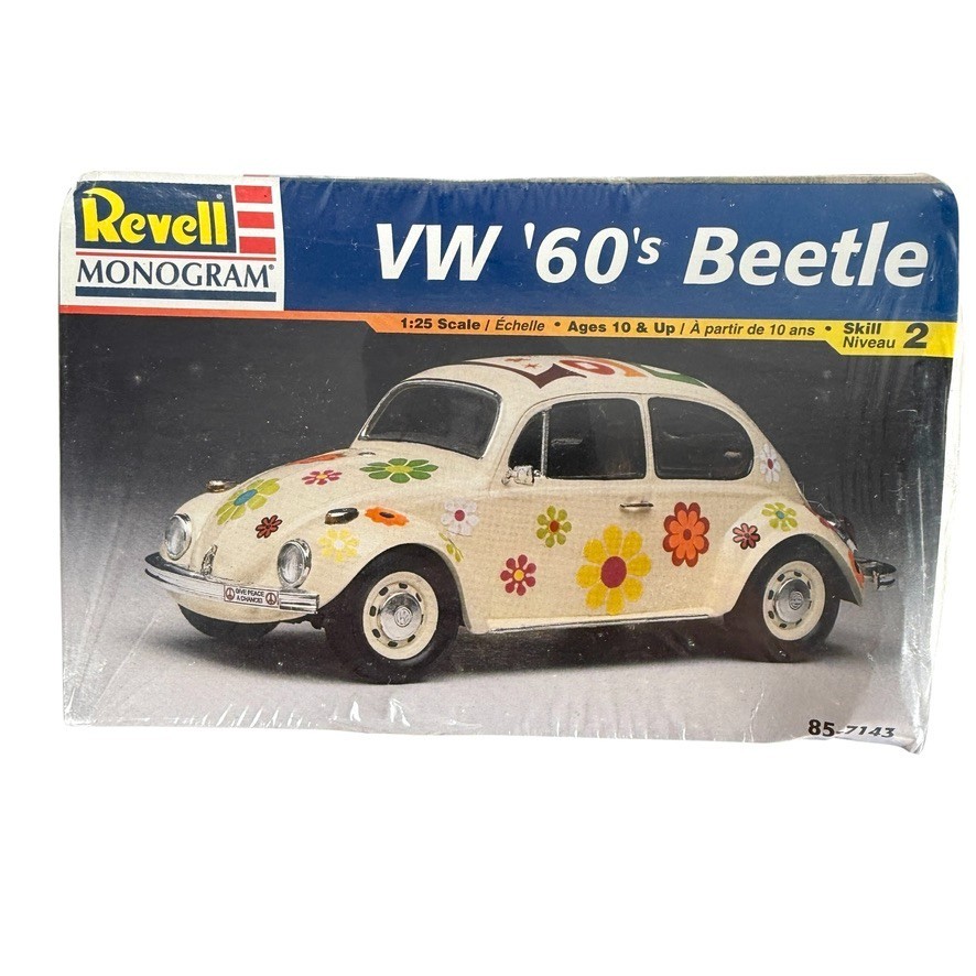 Revell Monogram VW ’60’s Beetle 1/25 Scale Plastic Model Kit 85-714 Sealed NEW