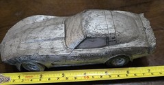 70s Chevy Corvette 7¼ Promo Car Silver Gray Offical Pace Car Plastic Paperweight