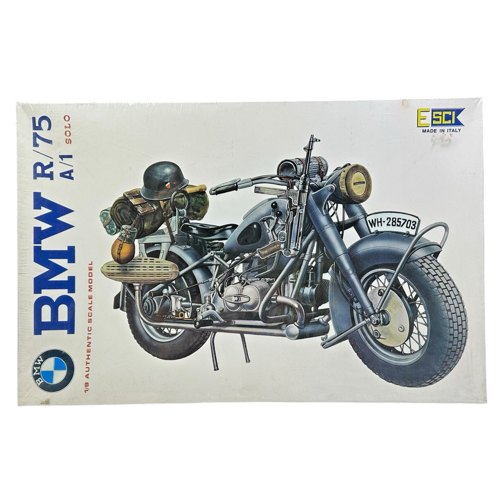 Vintage ESCI #7008 BMW R/75 A/1 Solo 1/9 Scale WWII German Motorcycle Model Kit