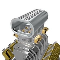 1/25 BBC 454 Supercharged Gasser Motor W/ Muncie 4 Sped 3d Printed