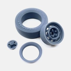 1/25 Resin 15 inch Mopar Rallye Wheels, Goodyear Polyglas Tires, and Brake Set
