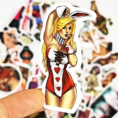 Aspcsmomt Sexy Girls Stickers for Adults,100pcs Pinup Women Decals Pack Red
