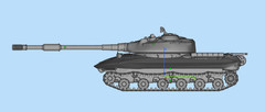 3D printed 1/72/35 Soviet Object 279 tank model kit