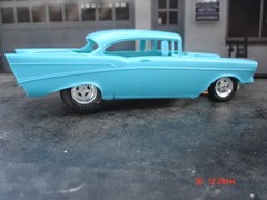 AMT 1/25 57 Chevy Exhaust Deleted Resin Cast Pro Street Chassis
