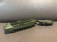 1/87 HO scale Soviet PTS-2 amphibious transporter w/PKP amphibious trailer