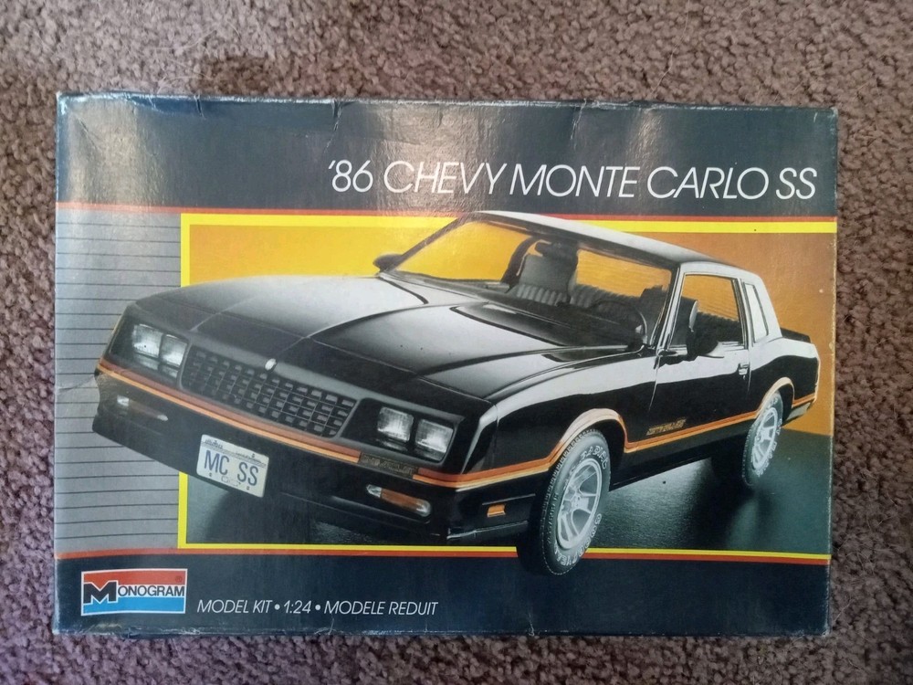 kk Monogram 1:24 ’86 1986 Chevy Monte Carlo SS Model Kit #2731 Open Box