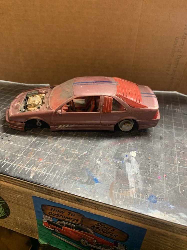 Red Blue Car Model Kit Pre-built Custom Plastic Detailed Engine Interior
