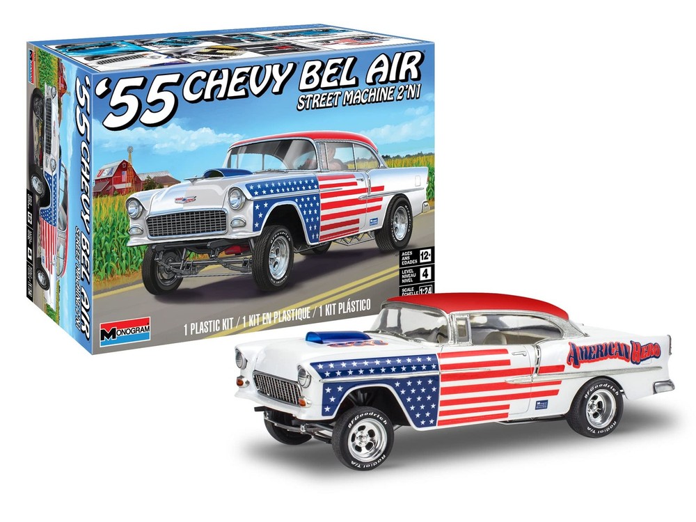 Revell 14519 1955 Chevrolet Bel Air Street Machine 2N1 1:24 Scale 92-Piece Skill