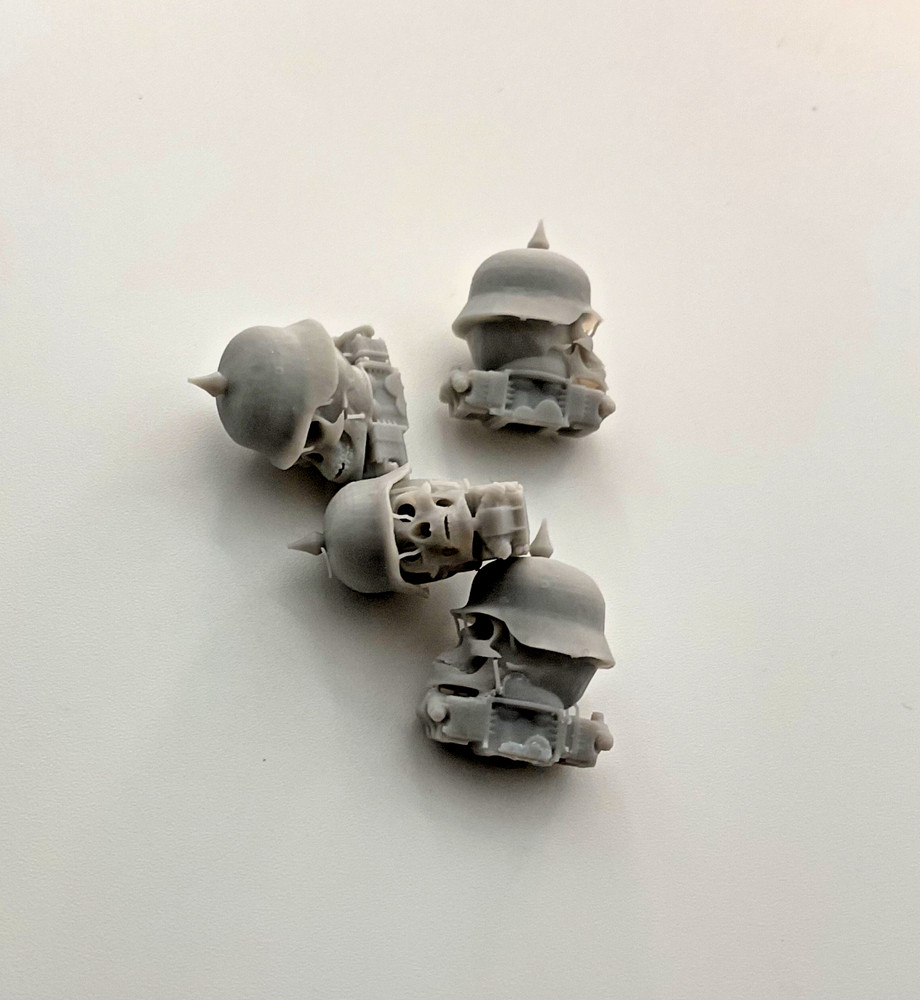 4pc 1/24 Resin Custom Carburetor Skull Biker Helmet Air Cleaner Model Car Parts