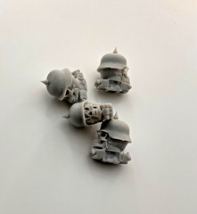4pc 1/24 Resin Custom Carburetor Skull Biker Helmet Air Cleaner Model Car Parts
