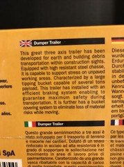 ITALERI 3845 DUMPER TRAILER MODEL KIT-NIB-1:24 SCALE