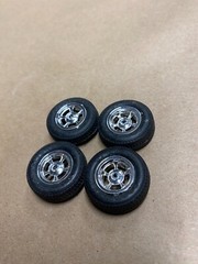 CUSTOM Mags 1/25 Scale Muscle Car Hot Rod Street Rims & Tires SET Goodyears WOW