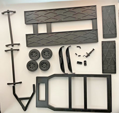 Heavy Duty Car Hauler Trailer Kit Resin Wheels Tires 1 25 Scale Flatbed FDM
