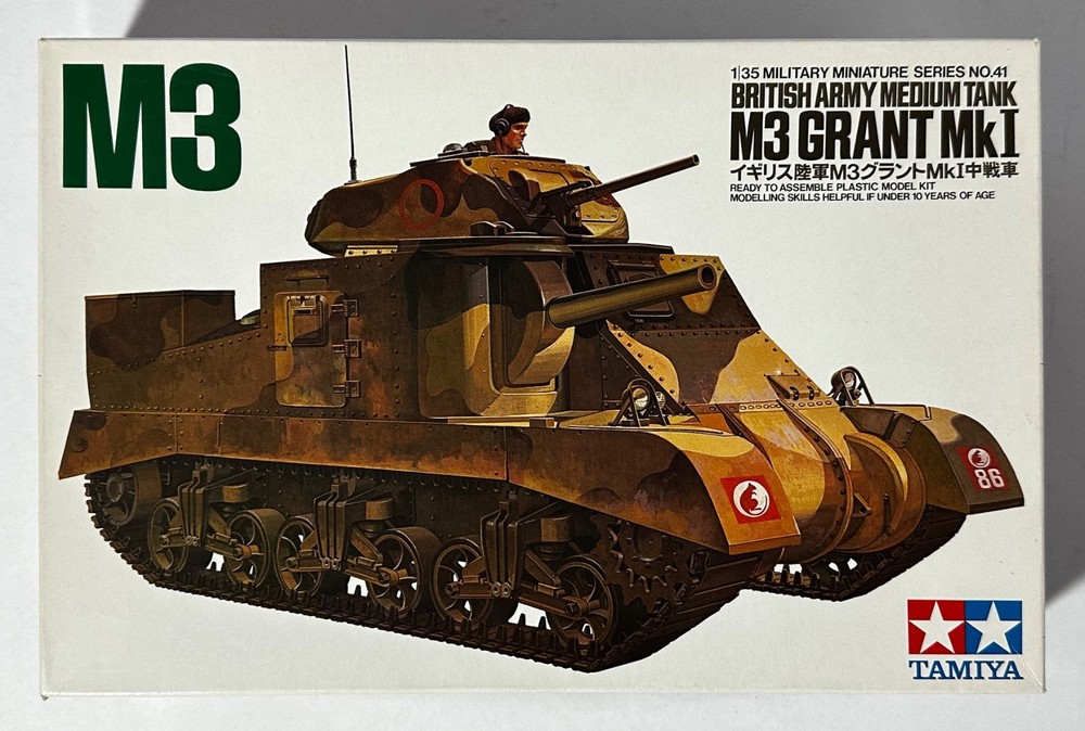 Vintage Parts Sealed Tamiya #35041 1/35 Scale British Army M3 Grant Mk I – 1983