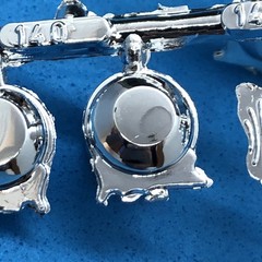 2) MPC 32 Ford Chrome Moon Tank W Cap Spreader Bar Mount 1:25 LBR Model Parts