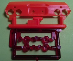 1970 1/2 Camaro Z/28 red tail lights lamps rear panel 1/25 model car part lot 70