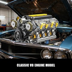 V8 Engine Model Kit – 905 PCS USB Rechargeable STEM Educational Toy for Ages 14+
