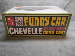 1/25 SCALE AMT 1965 CHEVELLE 427 BLOWN DRAG FUNNY CAR WHITE MODEL KIT-SEALED!